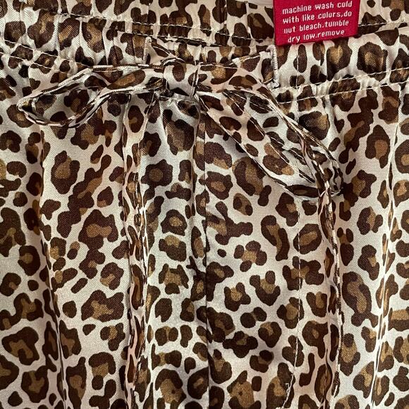 Austin Clothing Co Satin Pajama Set Leopard Print Long Sleeves & Pants Sz LARGE - Picture 8 of 10